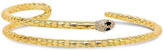 Sterling Forever 14K Yellow Goldplated Crystal Snake Wrap Bangle