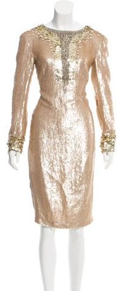 Pamella Roland Silk Sequined Dress