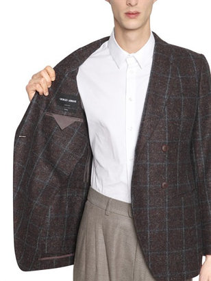 Giorgio Armani Ginza Check Wool & Mohair Blend Jacket