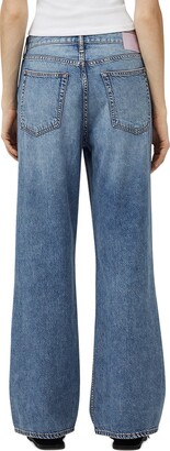 rag & bone Logan Mid Rise Wide Leg Jeans, Audrey at John Lewis & Partners