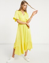 Thumbnail for your product : Y.A.S Roma short sleeve midi dress in yellow
