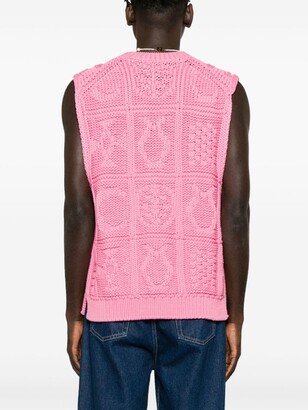 Nanushka Terence cable-knit sleeveless cardigan