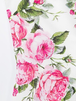 David Charles TEEN rose-print sleeveless mini dress