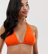 Thumbnail for your product : South Beach Exclusive mix and match triangle bikini top in neon orange