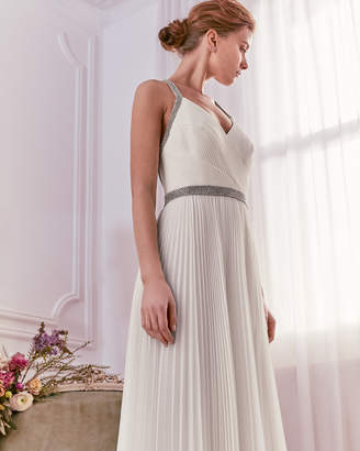 Ted Baker VERITYY Embellished pleated maxi dress