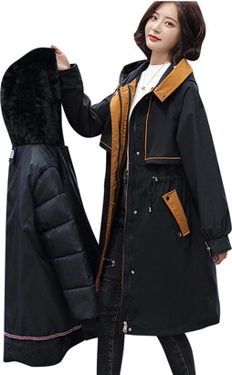 Women's Jacket Fur Collar Hooded Down Long Waarm Thicken Outwear