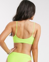 Thumbnail for your product : Weekday Sun bikini top in acid green