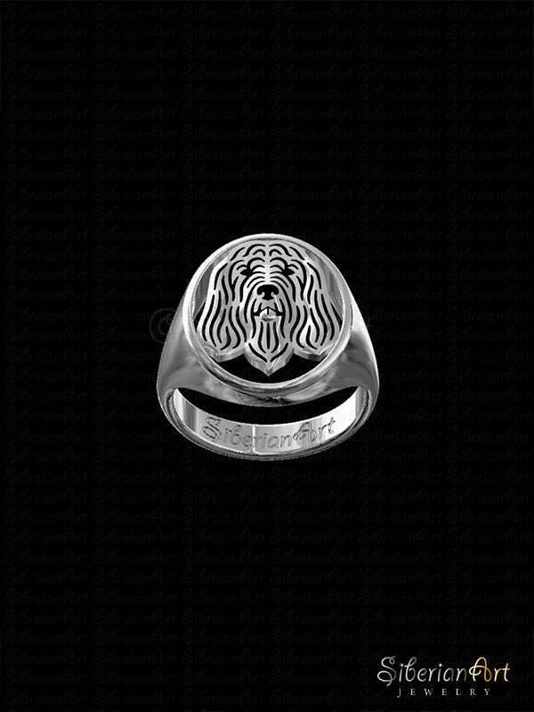 Etsy sterling Silver Otterhound Ring