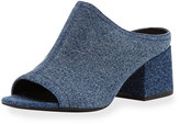 Thumbnail for your product : 3.1 Phillip Lim Cube Denim Block-Heel Mule Sandal, Light Denim