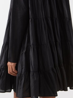 Merlette New York Soliman Banded Cotton-lawn Mini Dress - Black