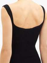 Thumbnail for your product : KHAITE Nina Notched-neck Ribbed-knit Midi Dress - Black