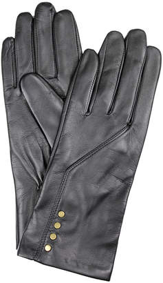 Dents Leather Gloves with Studs and Stitch Detail