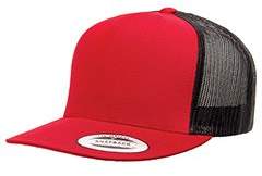 Yupoong Adjustable Snapback Classic Trucker Hat by FlexFit (Red/)