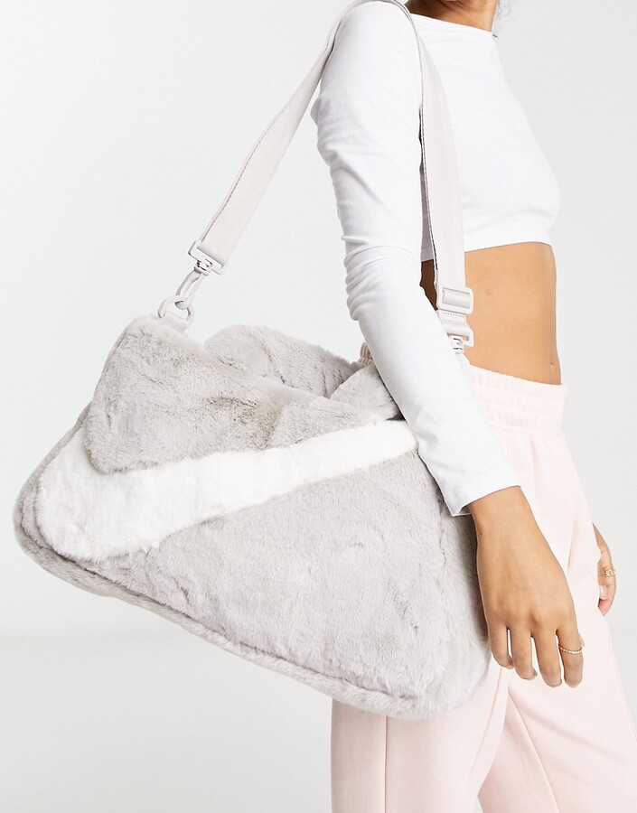 Nike Faux Fur tote bag in light iron ore - ShopStyle