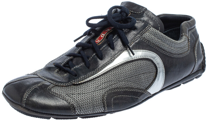 mens blue prada trainers