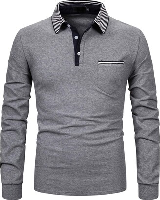 long sleeve polo shirts with pocket