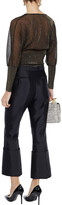 Thumbnail for your product : Emilio Pucci Wrap-effect Metallic Crochet And Ribbed-knit Top