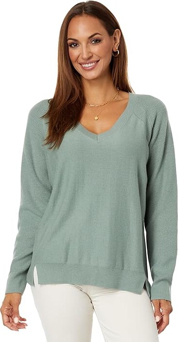 Lucky Brand Cloud Soft V-Neck Sweater (Chinois Green) Women's Clothing -  ShopStyle