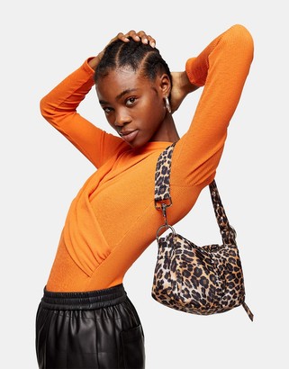 Topshop small shoulder bag in leopard print - ShopStyle