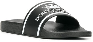 Dolce & Gabbana Crown Logo Embossed Slides