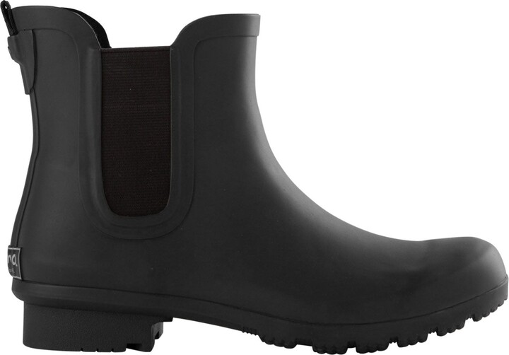 matte black chelsea rain boots