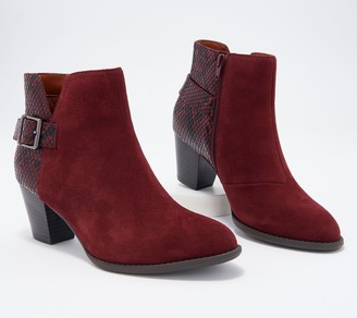 wine colored suede booties
