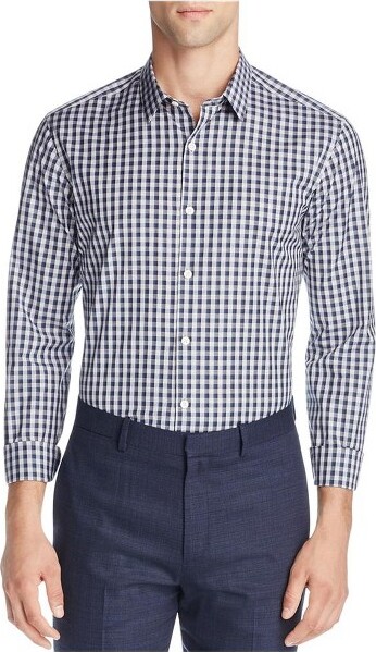 Theory TheoryMensGarberCheckButtonUpShirt,helleborusmulti,XX-Large