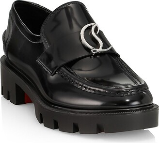 Christian Louboutin Moc Lug-Sole Leather Loafers - ShopStyle