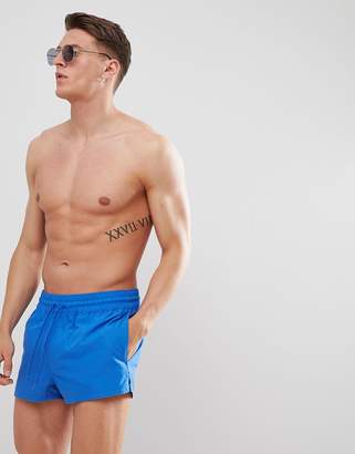 ASOS Design Swim Shorts In Blue Super Short Length