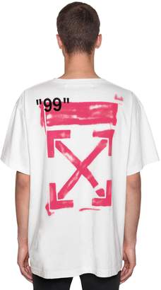 Off-White Off White Printed Arrow Cotton Jersey T-shirt