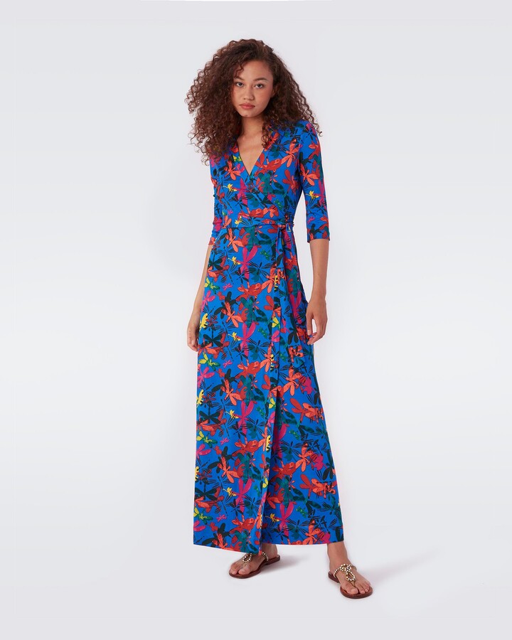 Diane von Furstenberg Abigail Silk Jersey Maxi Wrap Dress - ShopStyle
