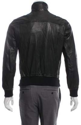 John Varvatos Leather Bomber Jacket
