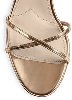 Thumbnail for your product : Miu Miu Metallic Leather and Swarovski Crystal-Heel Sandals