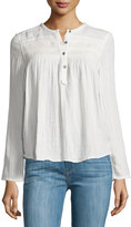 Thumbnail for your product : Current/Elliott The Retreat Long-Sleeve Henley Top, Dirty White