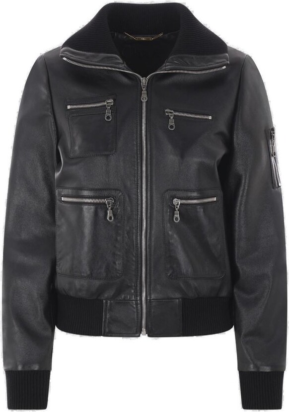 Chloé Zip-Up Short Leather Jacket
