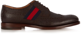 Gucci Martin grained-leather grosgrain brogues