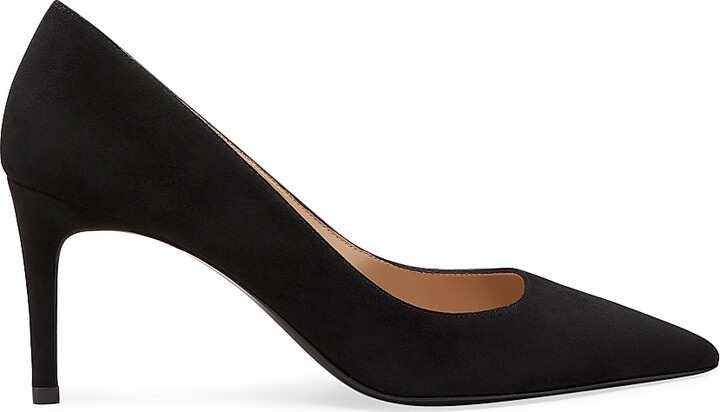 Stuart Weitzman Women's Stuart Power 75MM Suede Pumps - Black - Size 10