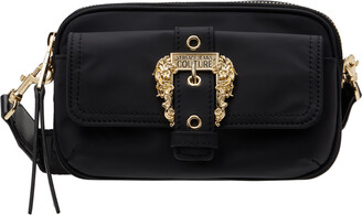 Versace Jeans Couture Black Baroque Buckle Bag