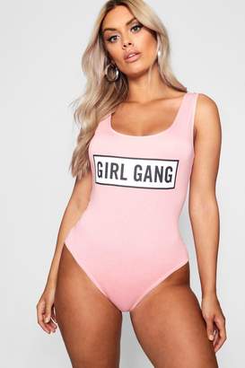 boohoo Plus Jersey Girl Gang Bodysuit