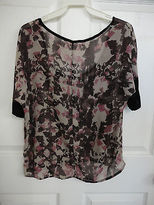 Thumbnail for your product : Forever 21 women's graphic chiffon top w/cuffs Sz L