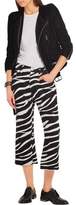 Thumbnail for your product : Junya Watanabe Cropped Zebra-Print Linen Flared Pants