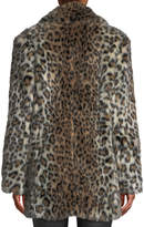 Thumbnail for your product : Joie Tiaret Leopard-Print Faux-Fur Snap-Front Coat