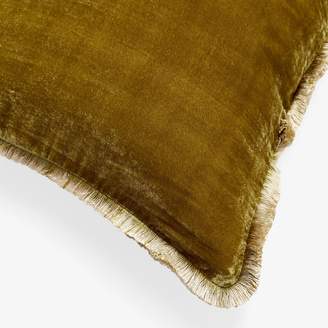 Anke Drechsel Silk Velvet Fringe Pillow Antique Gold