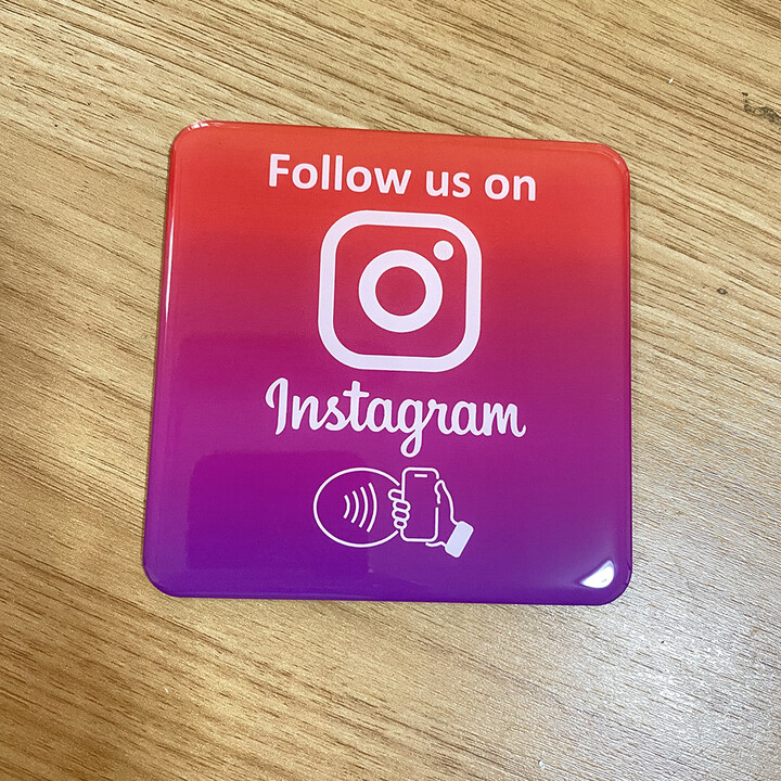ReliableRFID 3.93" Instagram Facebook Google Tripadvisor Trustpilot Review Plaque NFC Tap Card Self-Adhesive Epoxy Plate