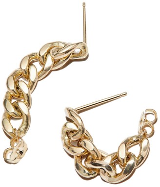 Zoë Chicco 14kt Yellow Gold Curb-Chain Hoop Earrings