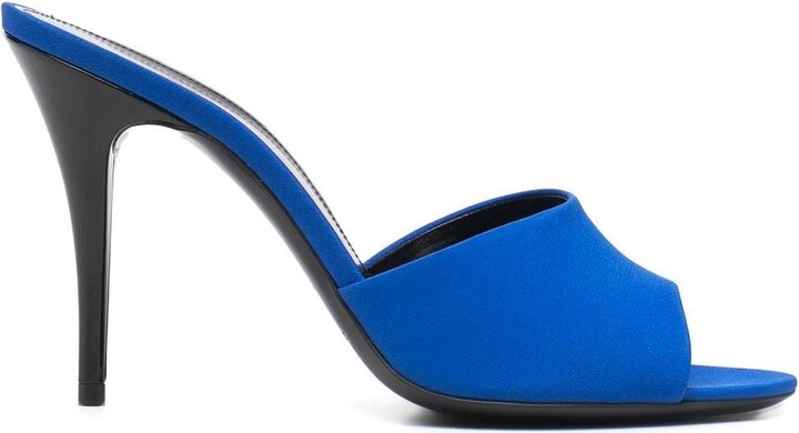 Womens Shoes Heels Mule shoes Saint Laurent Blue La 16 Blue Mules 