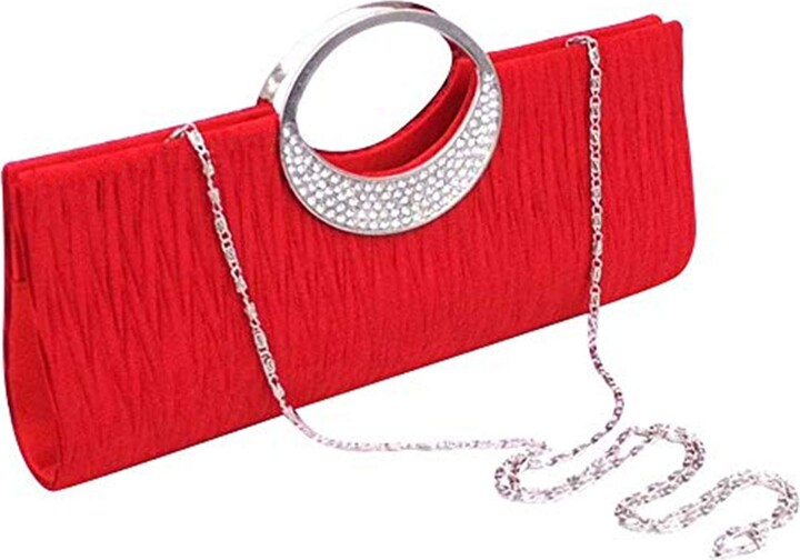 Crystal Women Evening Clutches Wedding Party Handbag Clutch Purse-Platinum  color