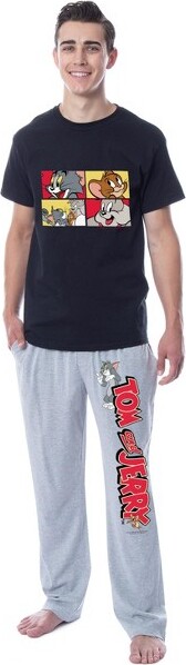 Intimo IntimoTomAndJerryMen'sClassicCharactersLogoSleepPajamaSet(X-Small)Multicoloured