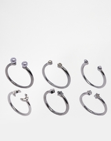 Thumbnail for your product : ASOS COLLECTION Open Moon And Stars Ring Pack