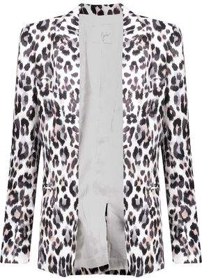 Joie Mehira Leopard-Print Linen Blazer